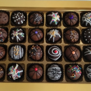 Homemade chocolate truffles box