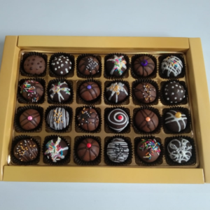 Homemade chocolate truffles box